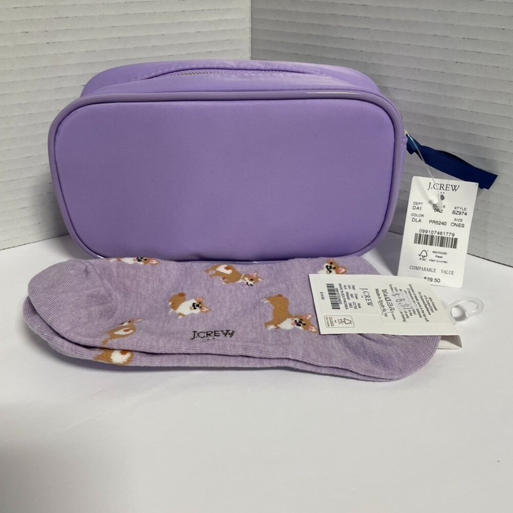 Set of TWO J.Crew Gifts - 1 Customizable Pouch and 1 Pair of Socks NWT